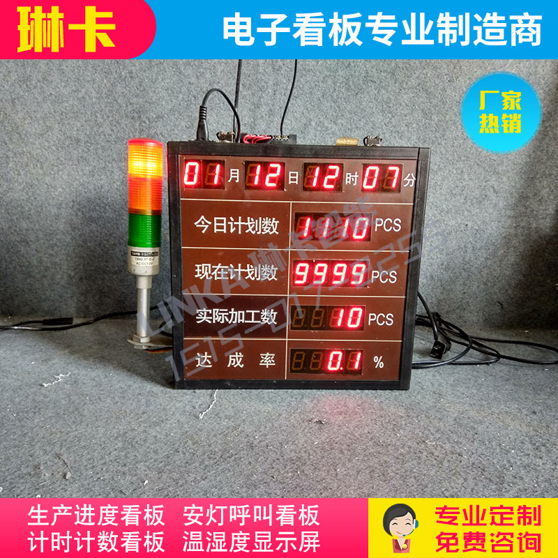 安燈呼叫看板生產(chǎn)進度聲光報警顯示屏