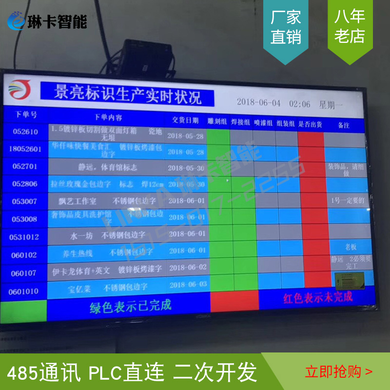 生產(chǎn)線(xiàn)實(shí)時(shí)狀況液晶電子看板